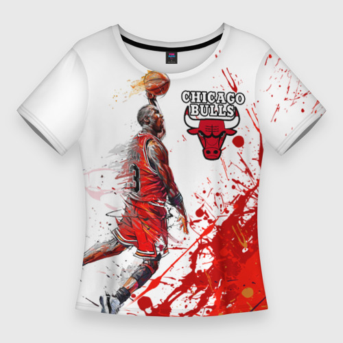 Женская футболка 3D Slim Chicago bulls [9], цвет 3D печать