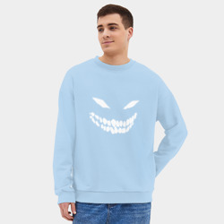 Мужской свитшот oversize без начеса хлопок Улыбка демона Disturbed - фото 2