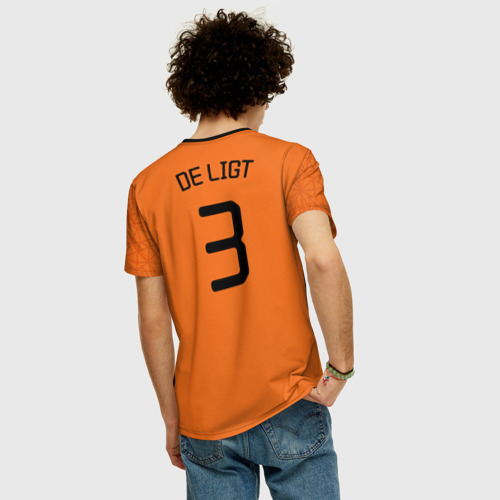 Мужская футболка 3D+ Нидерланды домашняя форма. Де Лигт, цвет 3D печать - фото 4