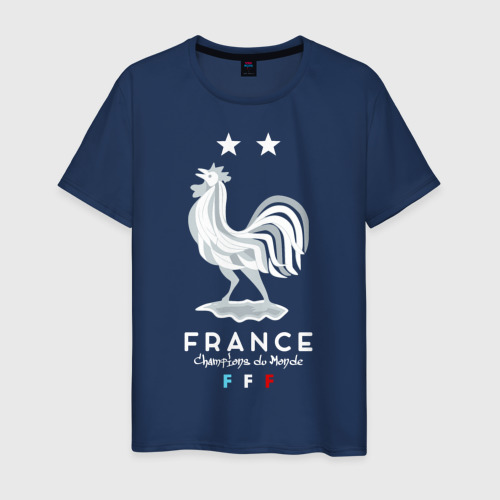 Мужская футболка хлопок Сборная Франции, цвет темно-синий