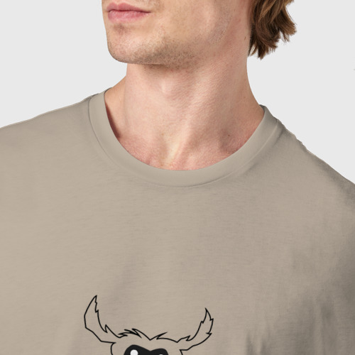 Мужская футболка хлопок Стопроцентная шесть бифало, цвет миндальный - фото 6