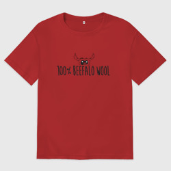 Женская футболка хлопок Oversize Стопроцентная шесть бифало