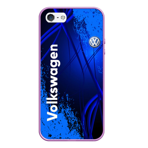 Чехол для iPhone 5/5S матовый Volkswagen, цвет сиреневый