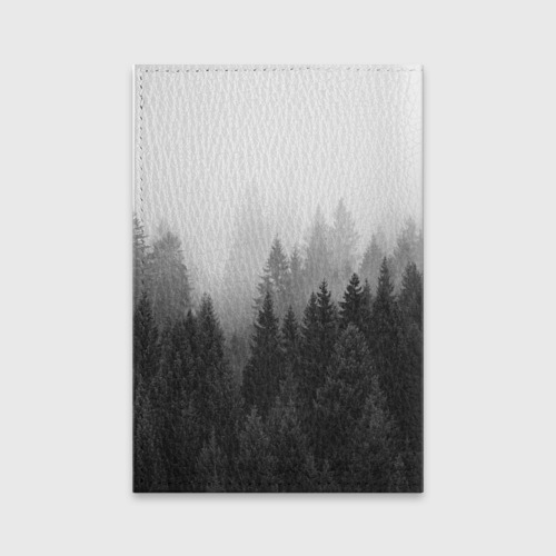 Обложка для паспорта матовая кожа Велес туманный лес, цвет черный - фото 2