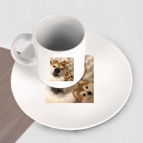 Набор: тарелка + кружка Мем про собак - фото 3