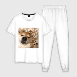 Мужская пижама хлопок Мем про собак