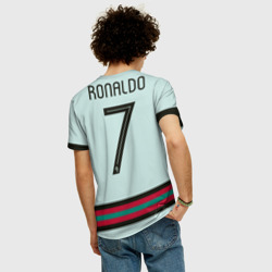 Футболка с принтом Away 7 Ronaldo для мужчины, вид на модели сзади №2. Цвет основы: белый