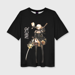 Женская футболка oversize 3D Nier Automata 2B