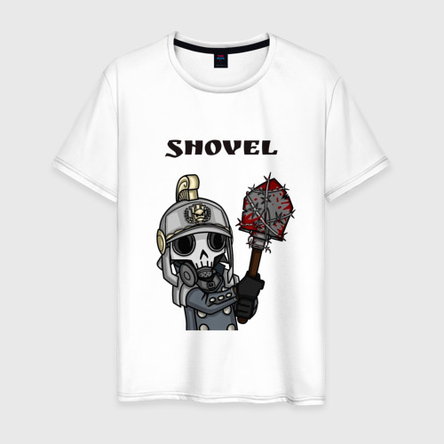 Мужская футболка из хлопка с принтом Shovel, вид спереди №1