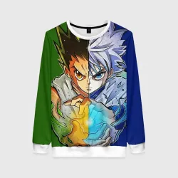 Женский свитшот 3D Киллуа золдик и Гон хантер