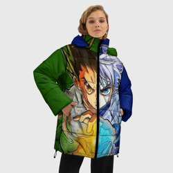 Женская зимняя куртка Oversize Киллуа золдик и Гон хантер - фото 2