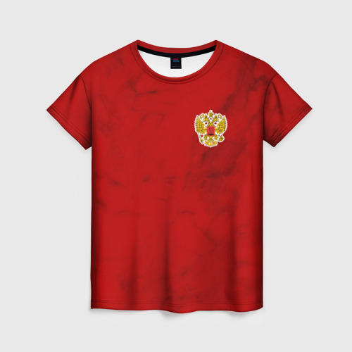 Женская футболка 3D с принтом СБОРНАЯ РОССИИ 2021 | ФОРМА, вид спереди #2