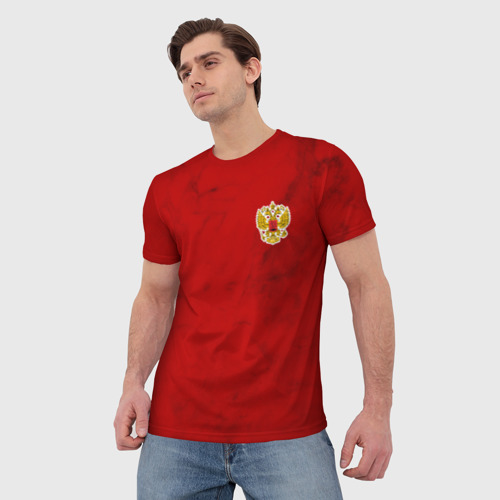 Мужская футболка 3D с принтом СБОРНАЯ РОССИИ 2021 | ФОРМА, фото на моделе #1
