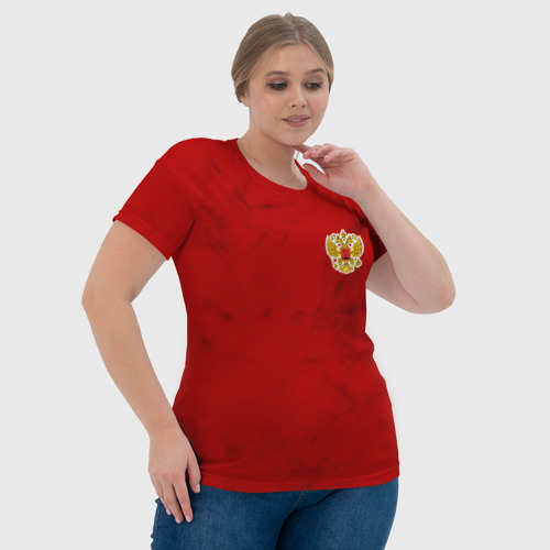 Женская футболка 3D с принтом СБОРНАЯ РОССИИ 2021 | ФОРМА, фото #4