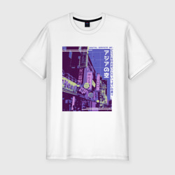 Мужская футболка хлопок Slim Neon Asian Street Vaporwave
