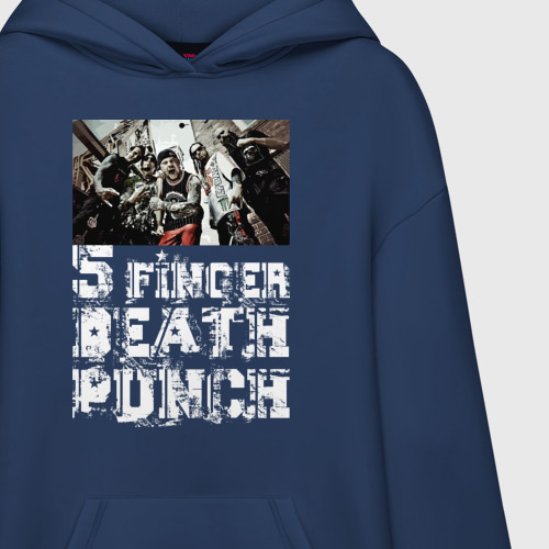 Худи SuperOversize хлопок Five Finger Death Punch, цвет темно-синий - фото 3