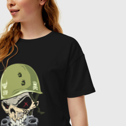 Женская футболка хлопок Oversize Five Finger Death Punch / Military - фото 2