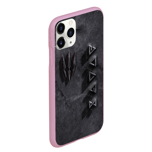 Чехол для iPhone 11 Pro Max матовый The Witcher камень, цвет розовый - фото 3