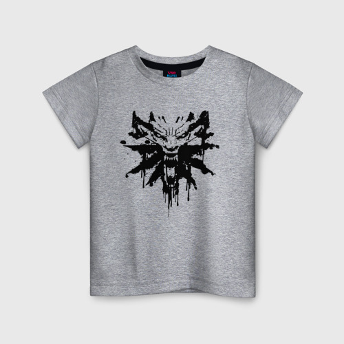 Детская футболка хлопок с принтом The Witcher подтеки лого, вид спереди #2