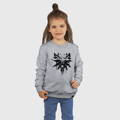 Детский свитшот хлопок с принтом The Witcher подтеки лого, фото на моделе #1