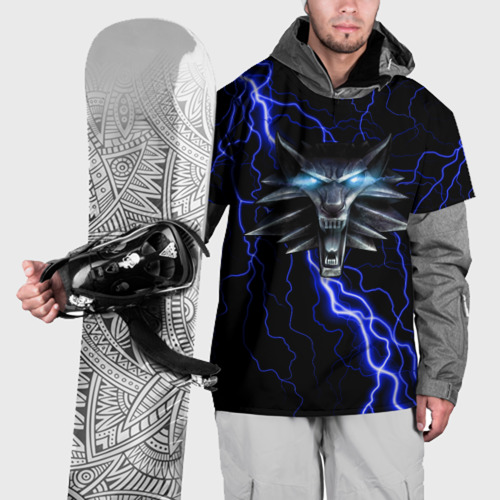Накидка на куртку 3D The Witcher молния blue, цвет 3D печать