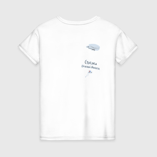 Женская футболка хлопок Стрелка, Нижний Новгород, цвет белый - фото 2