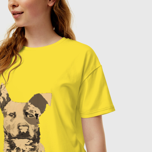 Женская футболка хлопок Oversize FC5: Бумер, цвет желтый - фото 3