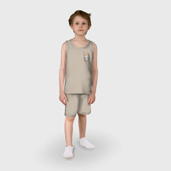 Детская пижама с шортами хлопок Корги в кармашке - фото 2