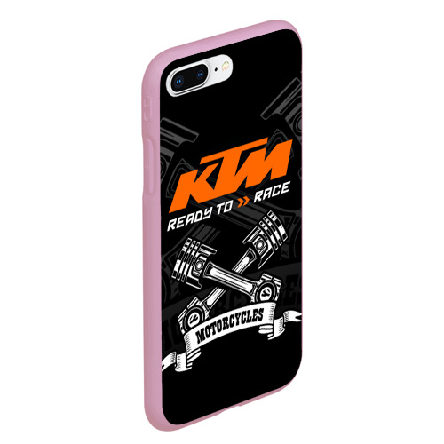 Чехол для iPhone 7Plus/8 Plus матовый с принтом KTM MOTORCYCLES / КТМ МОТОЦИКЛЫ, вид сбоку #3