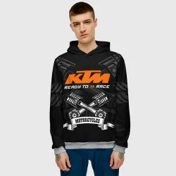 Мужская толстовка 3D KTM motorcycles КТМ мотоциклы - фото 2