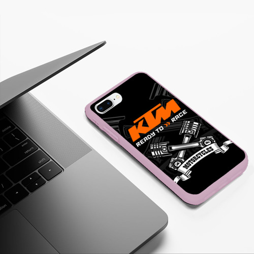 Чехол для iPhone 7Plus/8 Plus матовый с принтом KTM MOTORCYCLES / КТМ МОТОЦИКЛЫ, фото #5