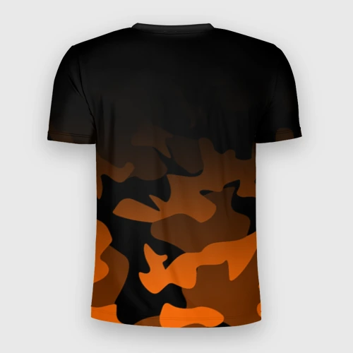 Мужская футболка 3D Slim с принтом KTM MOTORCYCLES / КТМ МОТОЦИКЛ, вид сзади #1