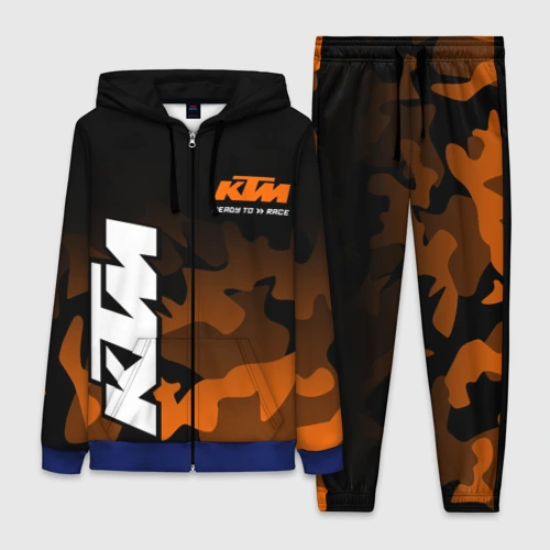 Женский костюм 3D с принтом KTM motorcycles КТМ мотоцикл, вид спереди #2