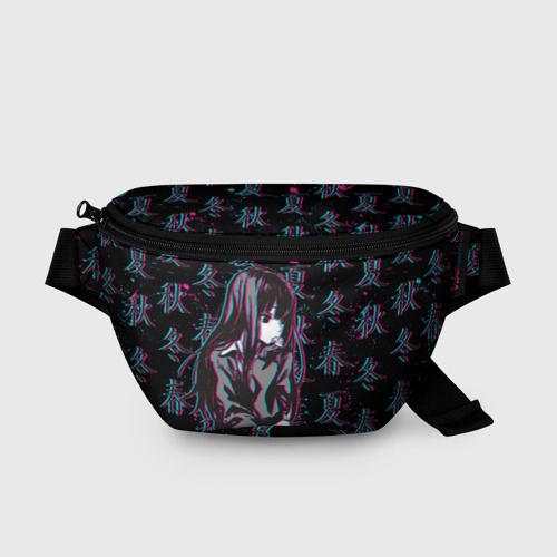 Поясная сумка 3D с принтом Sad Anime Girl, вид спереди #2