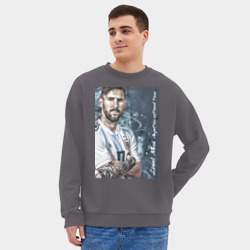 Мужской свитшот oversize без начеса хлопок Lionel Messi - фото 2
