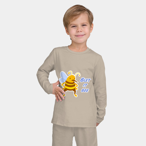 Детская пижама с лонгсливом хлопок Пчела Blet it bee, цвет миндальный - фото 3