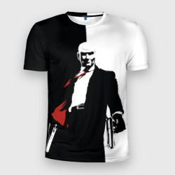 Мужская футболка 3D Slim Hitman BW