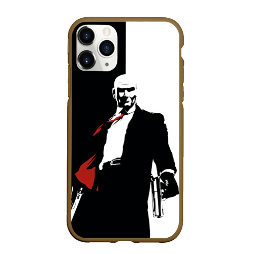 Чехол для iPhone 11 Pro Max матовый Hitman BW, цвет коричневый