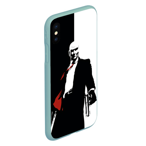 Чехол для iPhone XS Max матовый Hitman BW, цвет мятный - фото 3