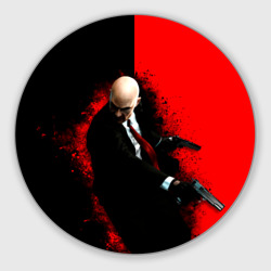 Круглый коврик для мышки Hitman splash