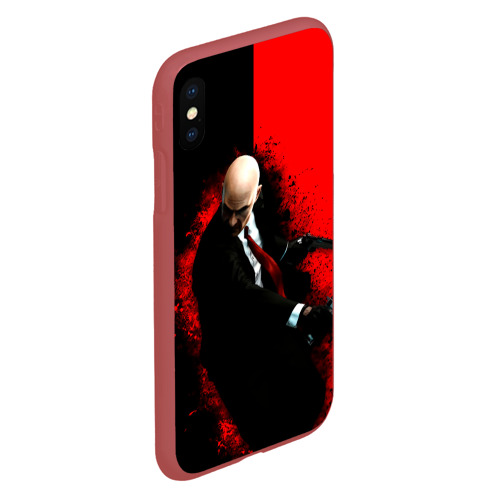 Чехол для iPhone XS Max матовый Hitman splash, цвет красный - фото 3