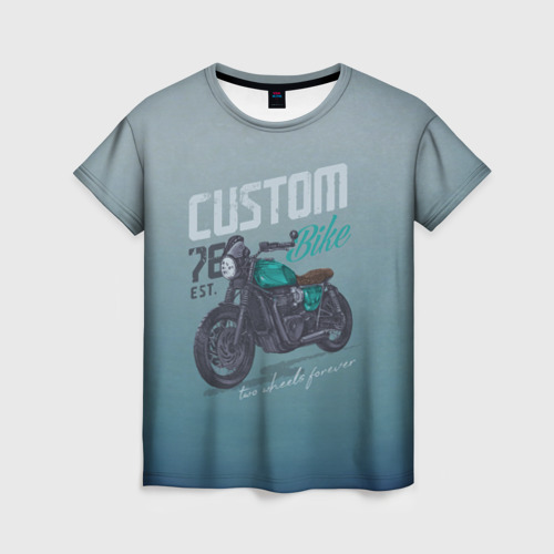 Женская футболка 3D с принтом Custom bike, вид спереди #2