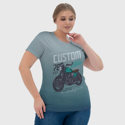 Женская футболка 3D с принтом Custom bike, фото #4