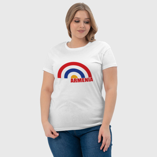 Женская футболка хлопок Армения Armenia, цвет белый - фото 6