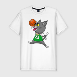 Basket jump-cat – Футболка приталенная из хлопка с принтом купить