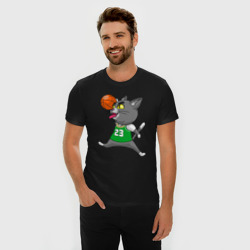 Мужская футболка хлопок Slim Basket jump-cat - фото 2