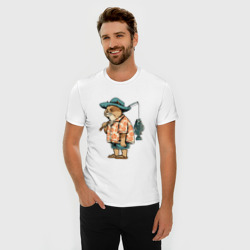 Мужская футболка хлопок Slim Кот рыбак - фото 2
