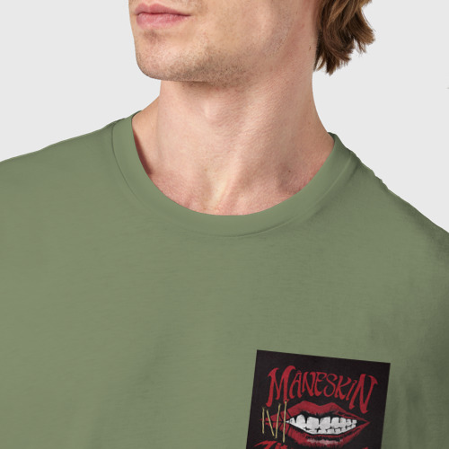 Мужская футболка хлопок Maneskin, цвет авокадо - фото 6