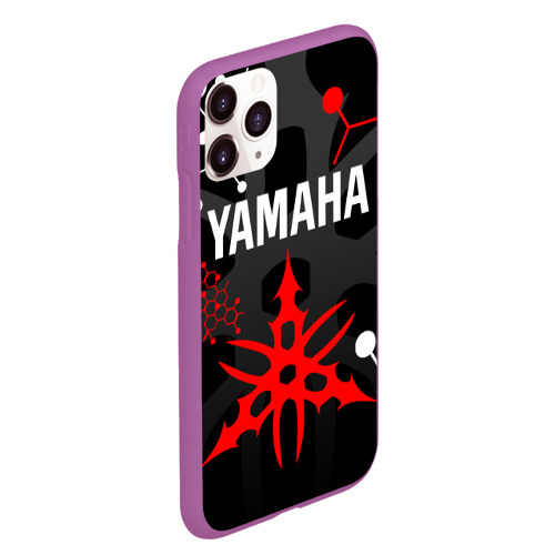 Чехол для iPhone 11 Pro Max матовый Yamaha Ямаха мотоспорт, цвет фиолетовый - фото 3