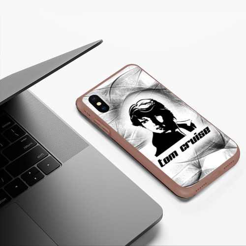 Чехол для iPhone XS Max матовый Tom Cruise (famous actor), цвет коричневый - фото 5